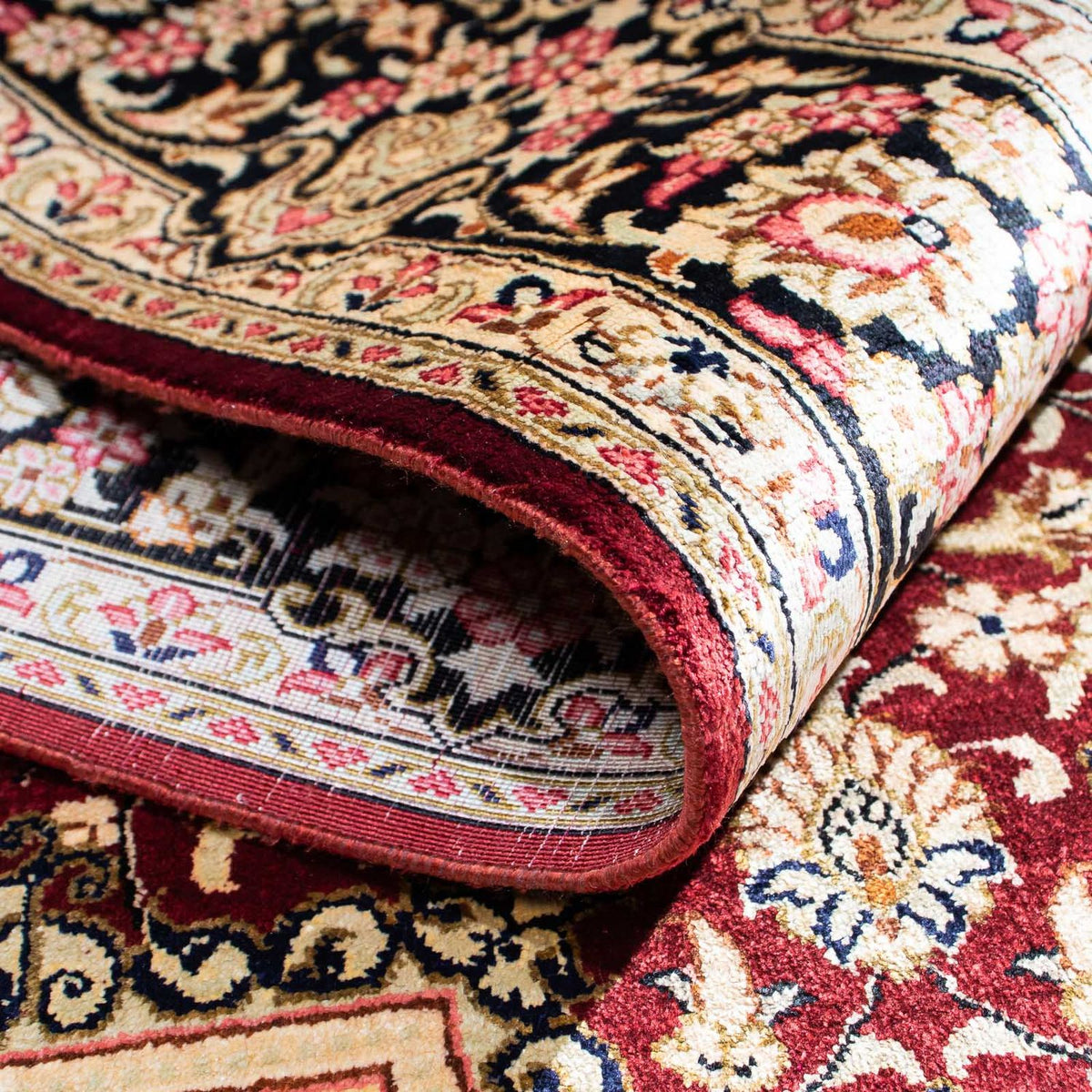 Tappeto Persero - Ghom - 144 x 95 cm - rosso scuro