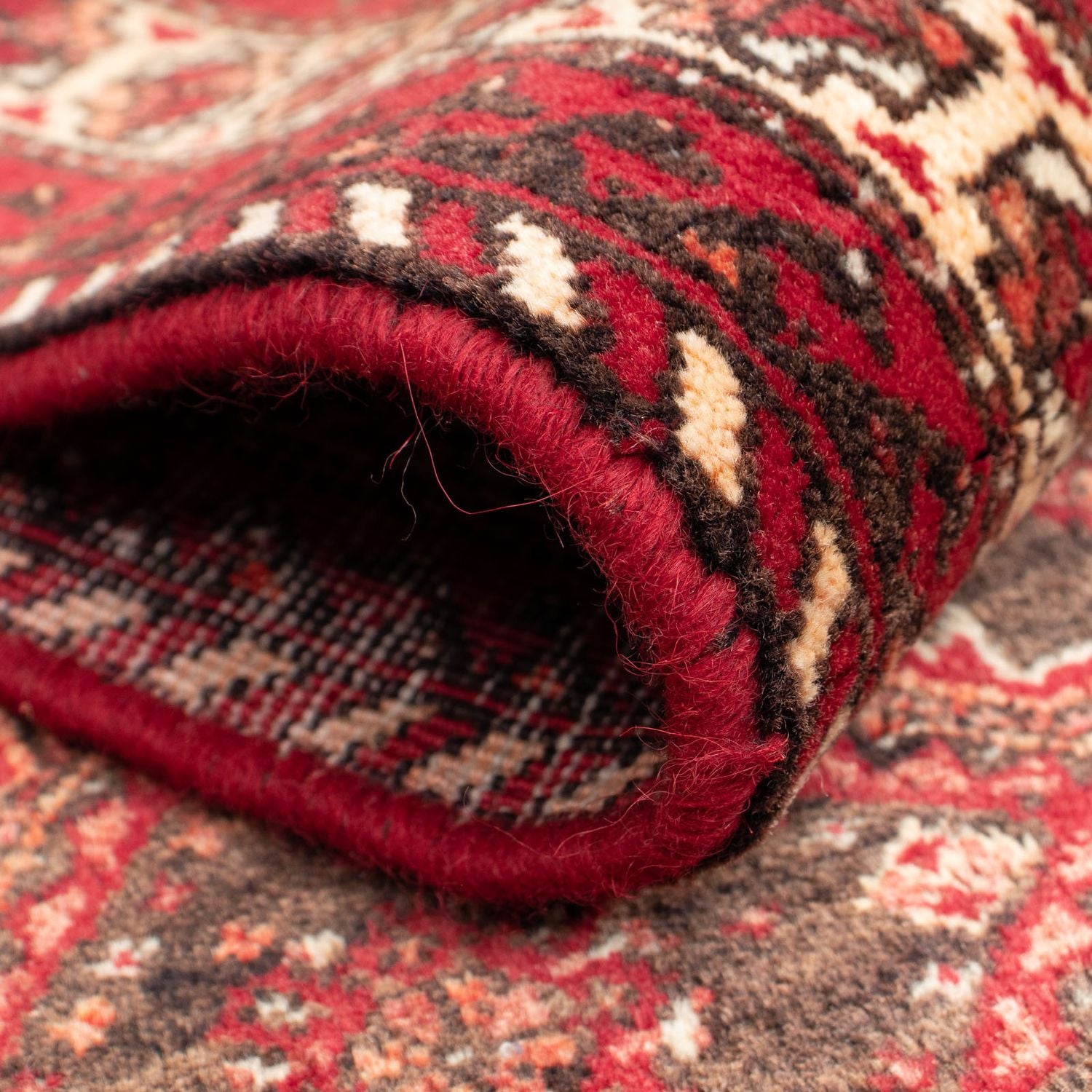 Tappeto corsia Tappeto Belutsch - 195 x 99 cm - rosso scuro