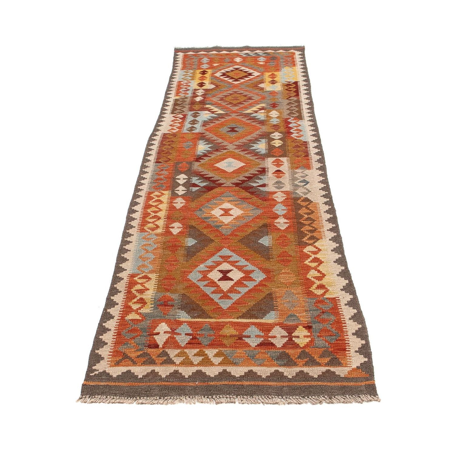 Tappeto corsia Tappeto Kelim - Splash - 296 x 76 cm - rosso chiaro