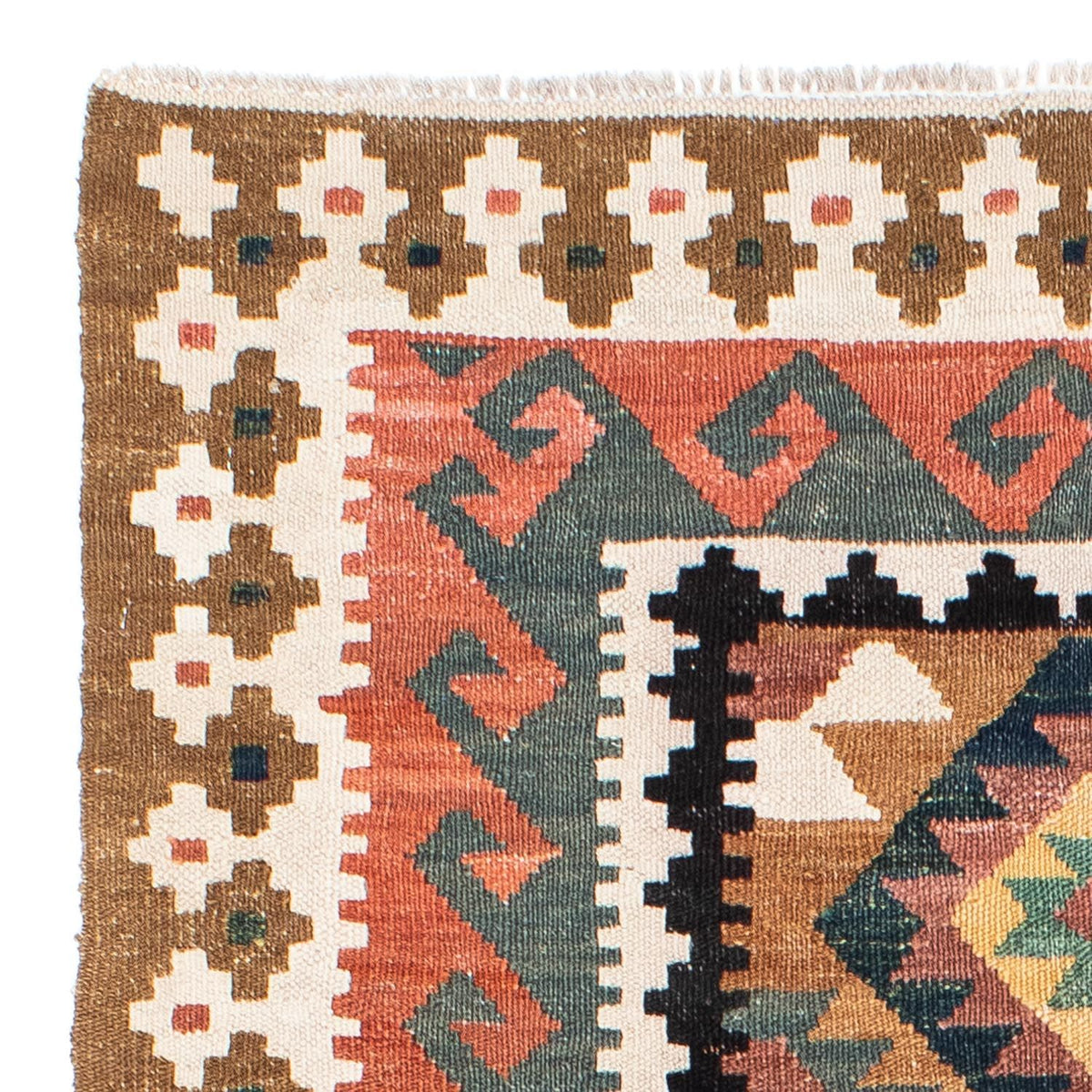 Tappeto corsia Tappeto Kelim - Orientale - 200 x 101 cm - marrone chiaro