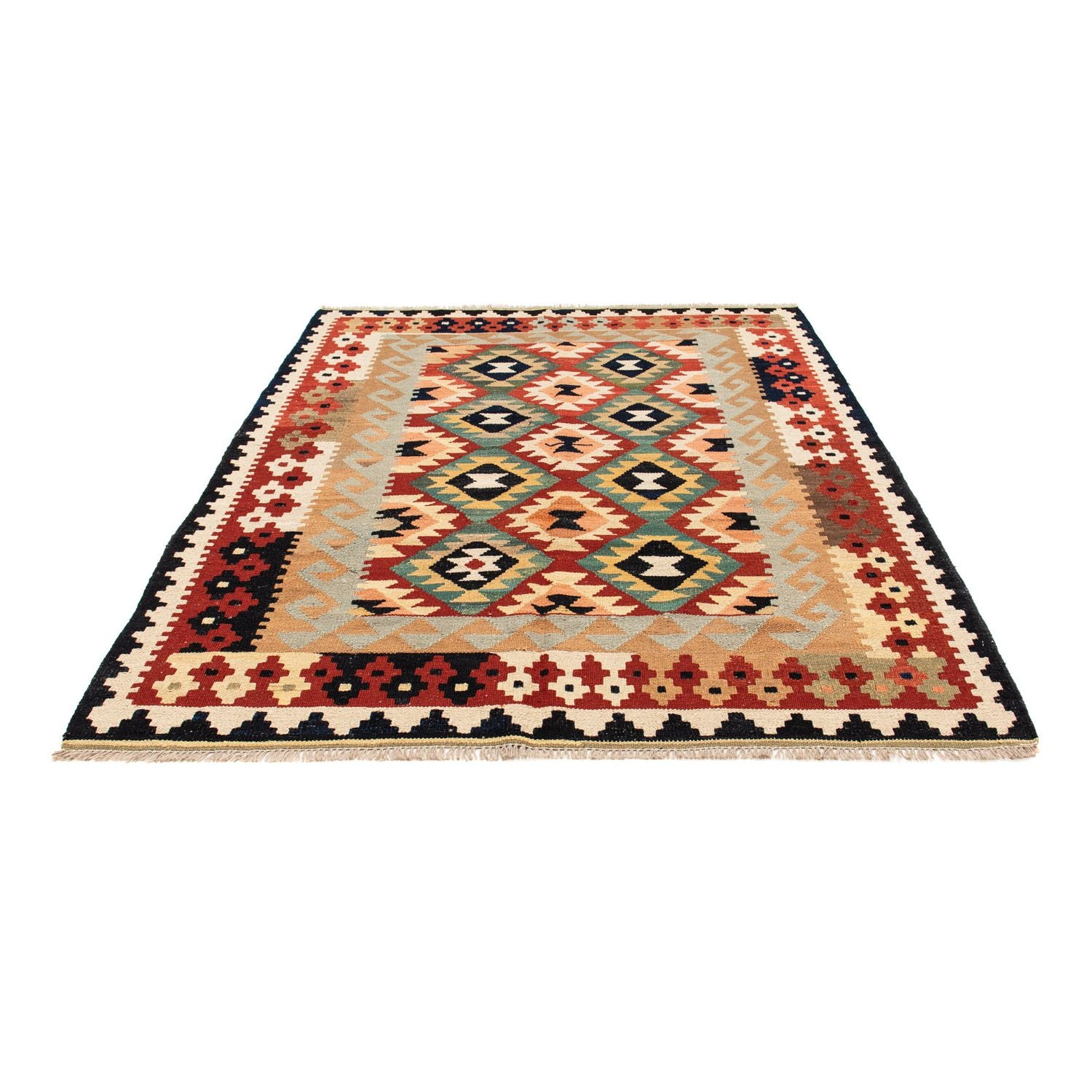 Tappeto Kelim - Splash - 189 x 152 cm - multicolore