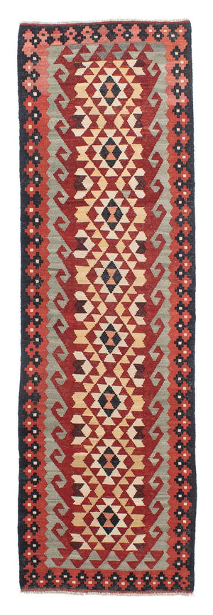 Tappeto corsia Tappeto Kelim - Splash - 285 x 87 cm - rosso chiaro