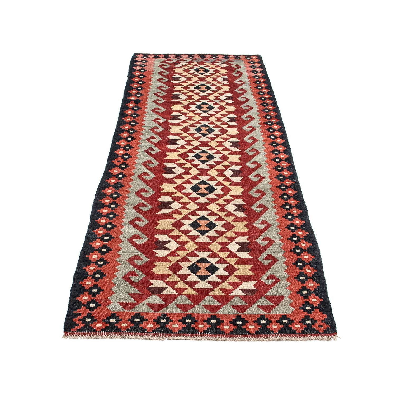 Tappeto corsia Tappeto Kelim - Splash - 285 x 87 cm - rosso chiaro