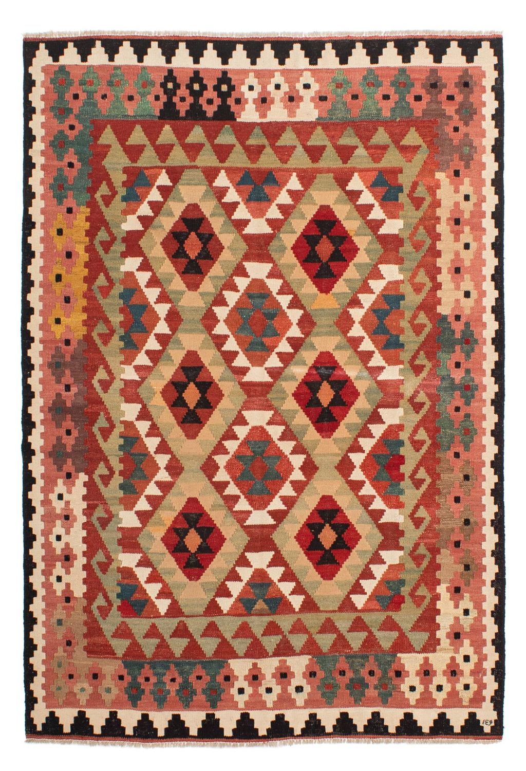 Tappeto Kelim - Splash - 201 x 150 cm - multicolore