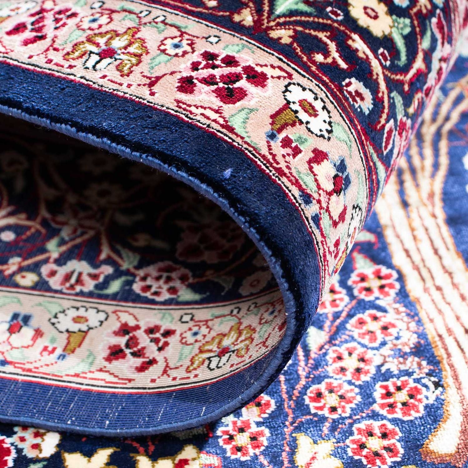 Tappeto Persero - Ghom - 152 x 100 cm - blu scuro