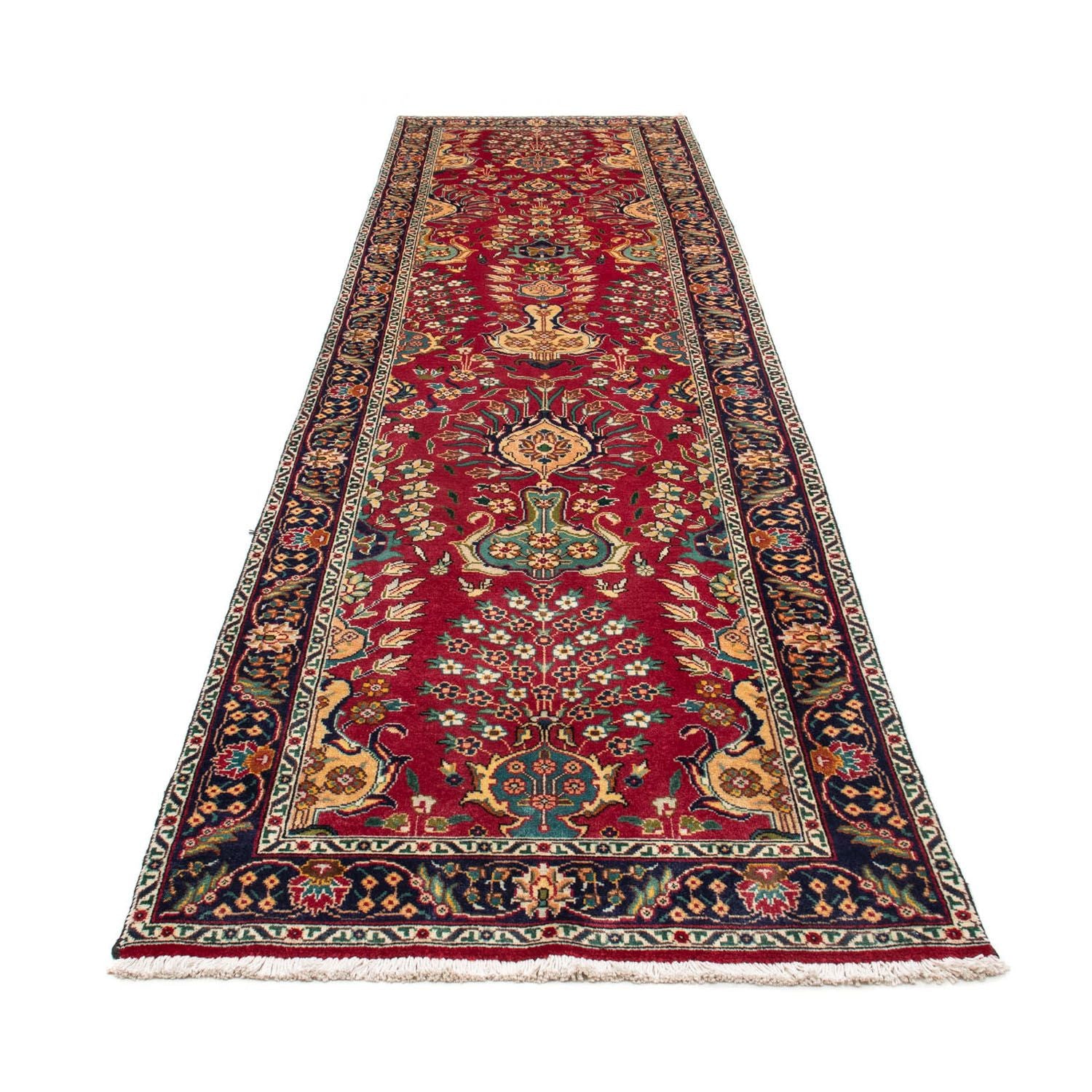 Tappeto corsia Tappeto Persero - Tabriz - 400 x 105 cm - rosso
