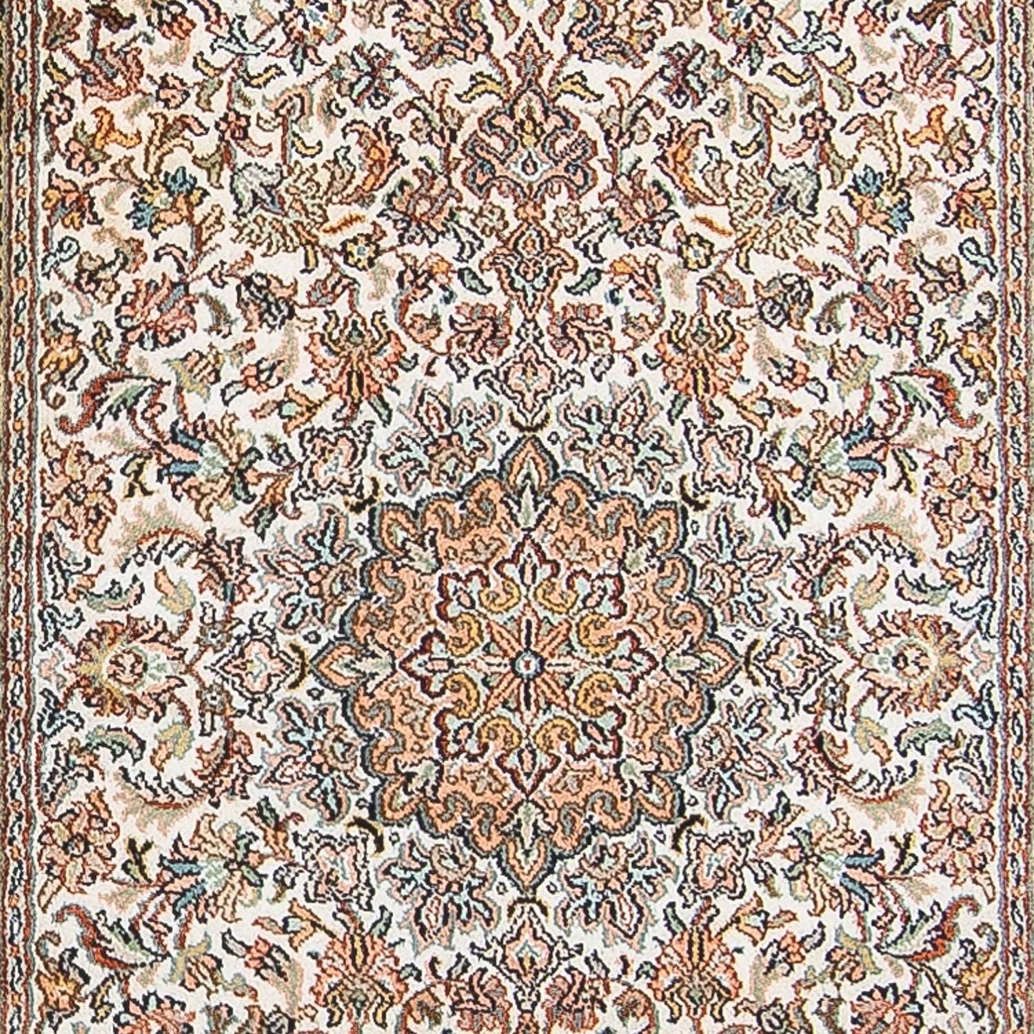 Tappeto corsia Tappeto di seta - Seta del Kashmir - 316 x 81 cm - beige