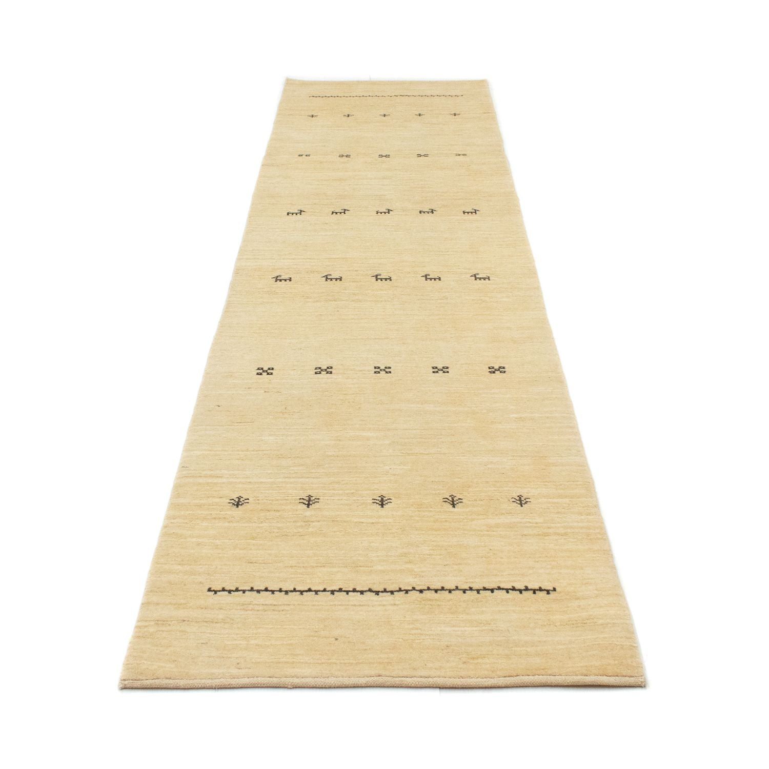 Tappeto corsia Tappeto Gabbeh - Persero - 334 x 83 cm - beige