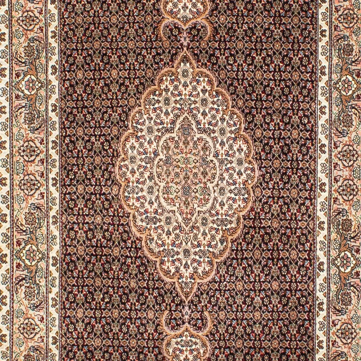 Tappeto corsia Tappeto Persero - Tabriz - 302 x 82 cm - blu scuro