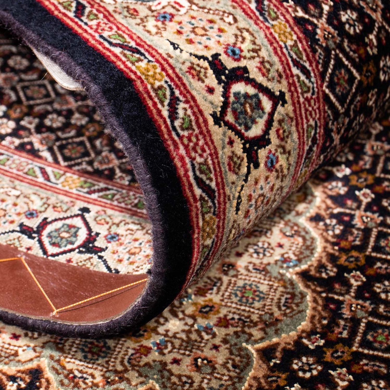 Tappeto corsia Tappeto Persero - Tabriz - 295 x 77 cm - blu scuro