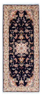Tappeto corsia Tappeto Persero - Tabriz - Reale - 200 x 83 cm - blu scuro