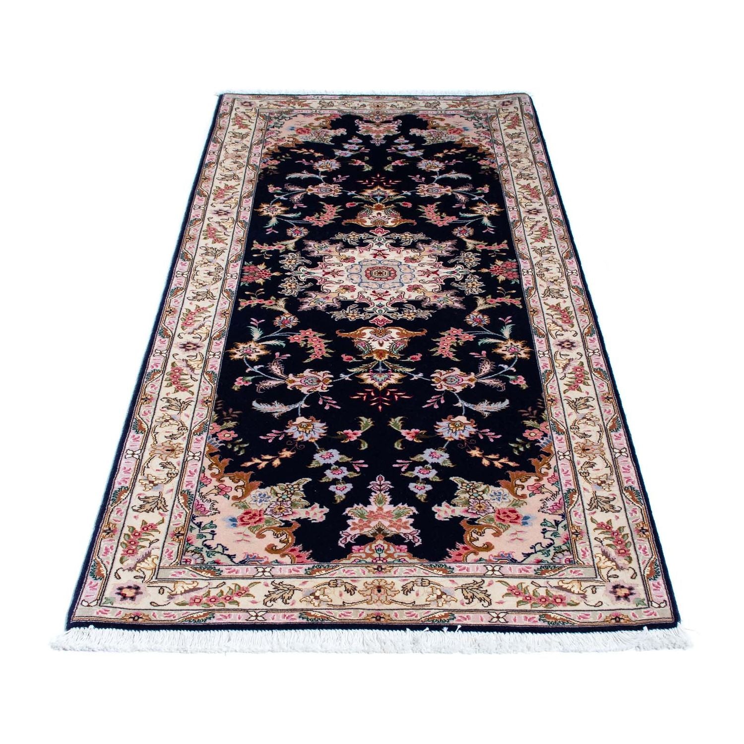 Tappeto corsia Tappeto Persero - Tabriz - Reale - 200 x 83 cm - blu scuro