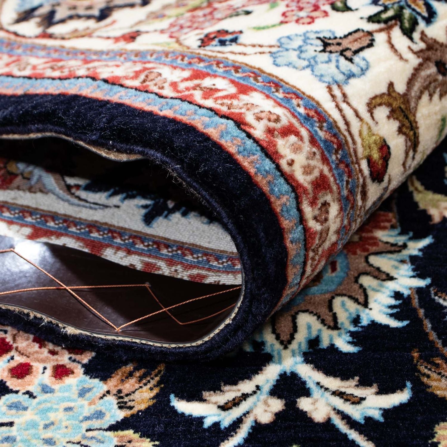Tappeto Persero - Ghom - 210 x 140 cm - blu scuro
