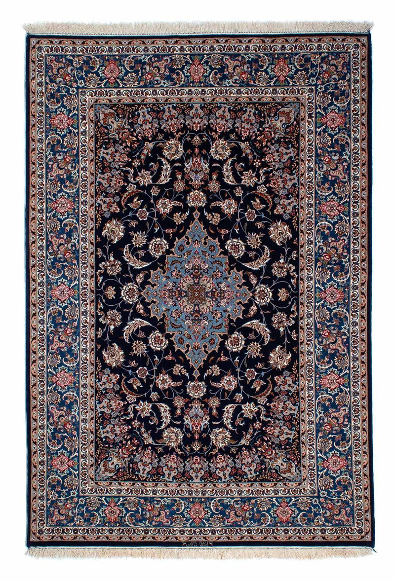 Tappeto Persero - Isfahan - Premio - 218 x 145 cm - blu scuro