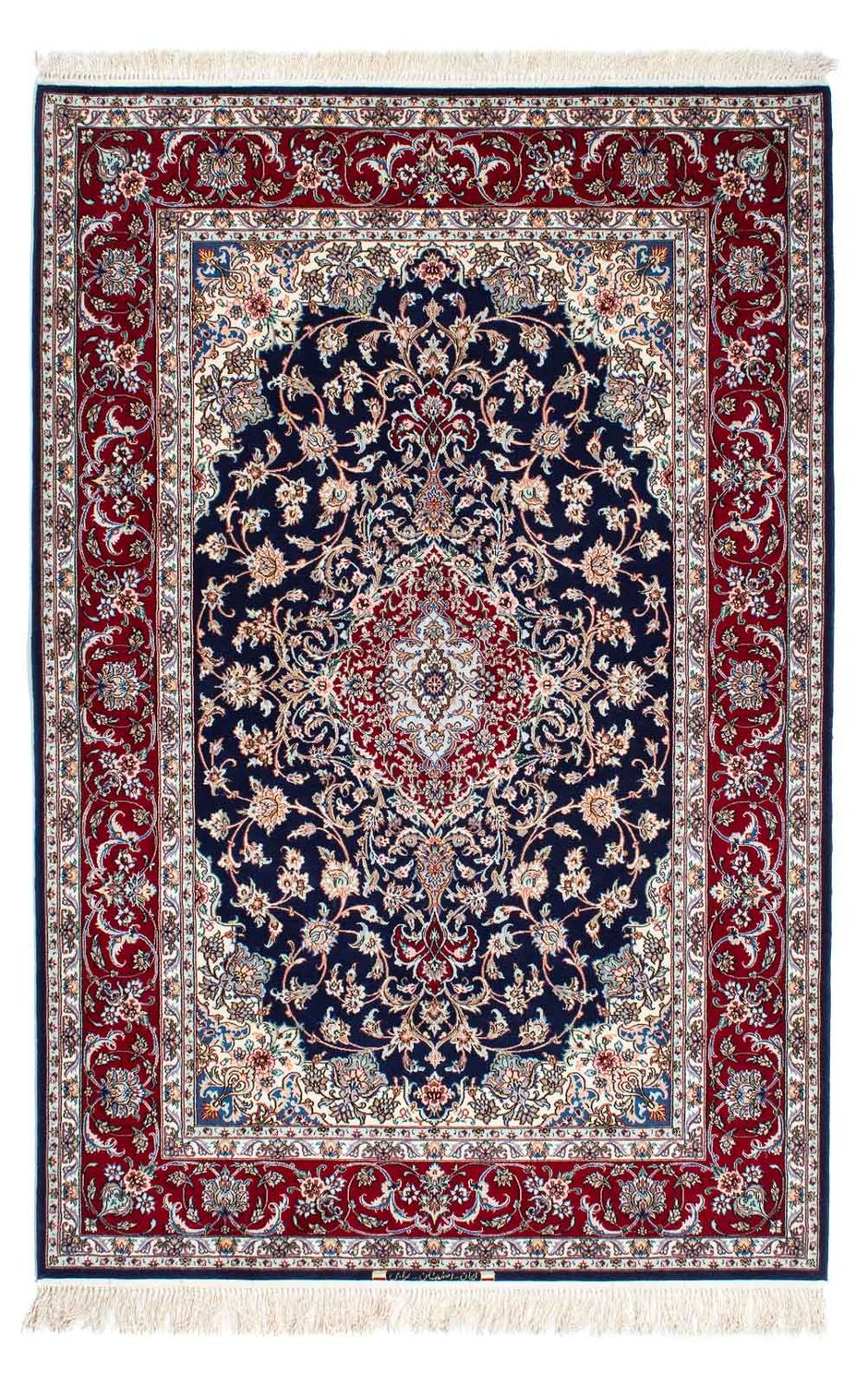 Tappeto Persero - Isfahan - Premio - 200 x 130 cm - blu scuro