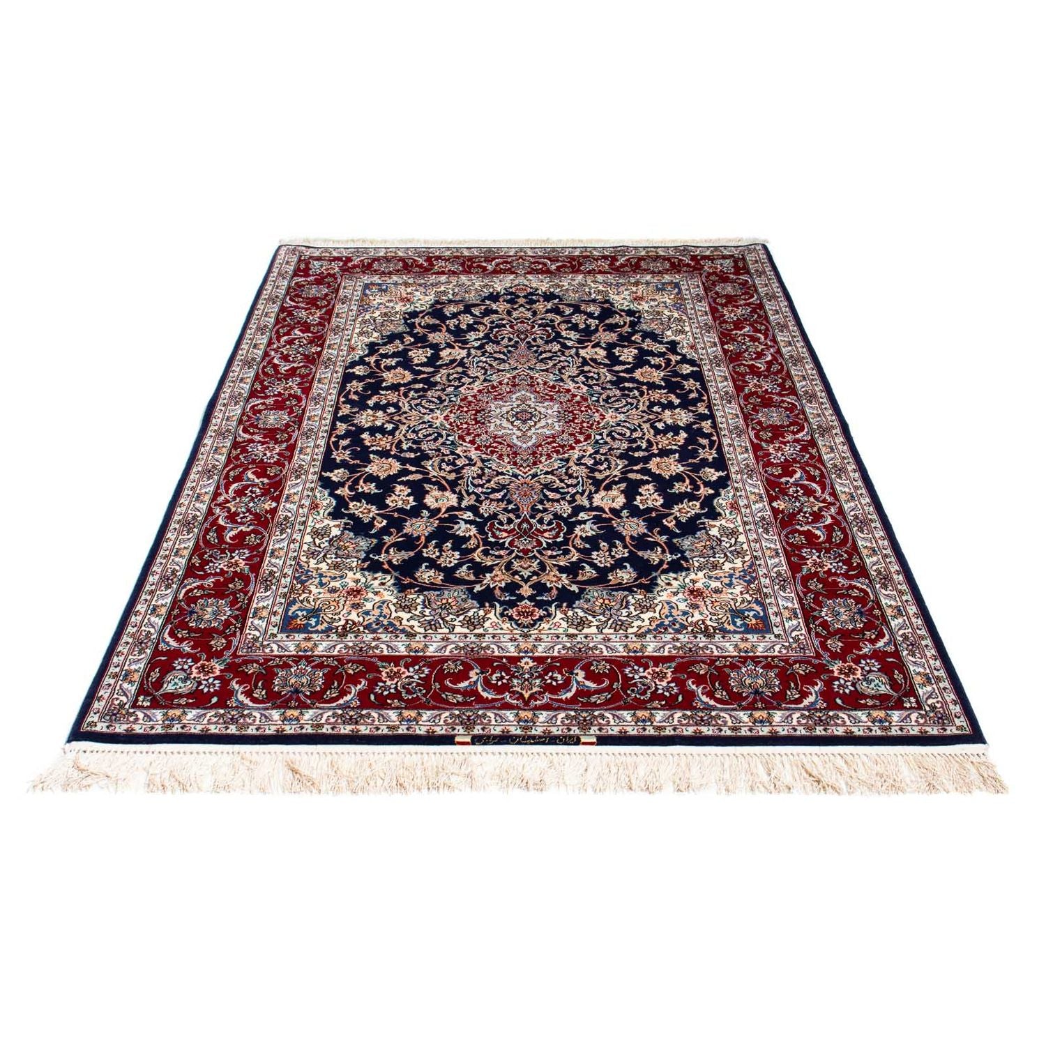 Tappeto Persero - Isfahan - Premio - 200 x 130 cm - blu scuro