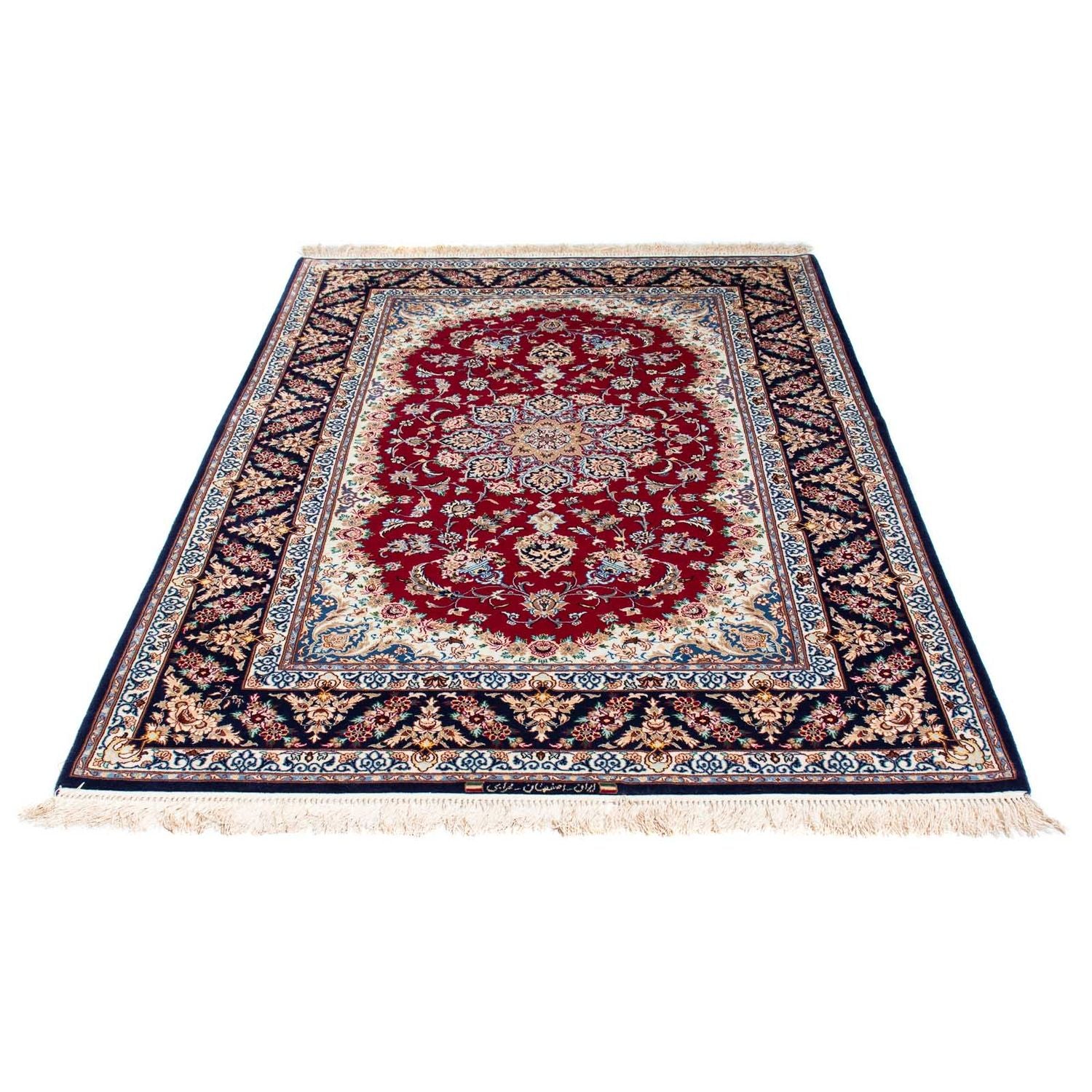 Tappeto Persero - Isfahan - Premio - 194 x 131 cm - rosso scuro