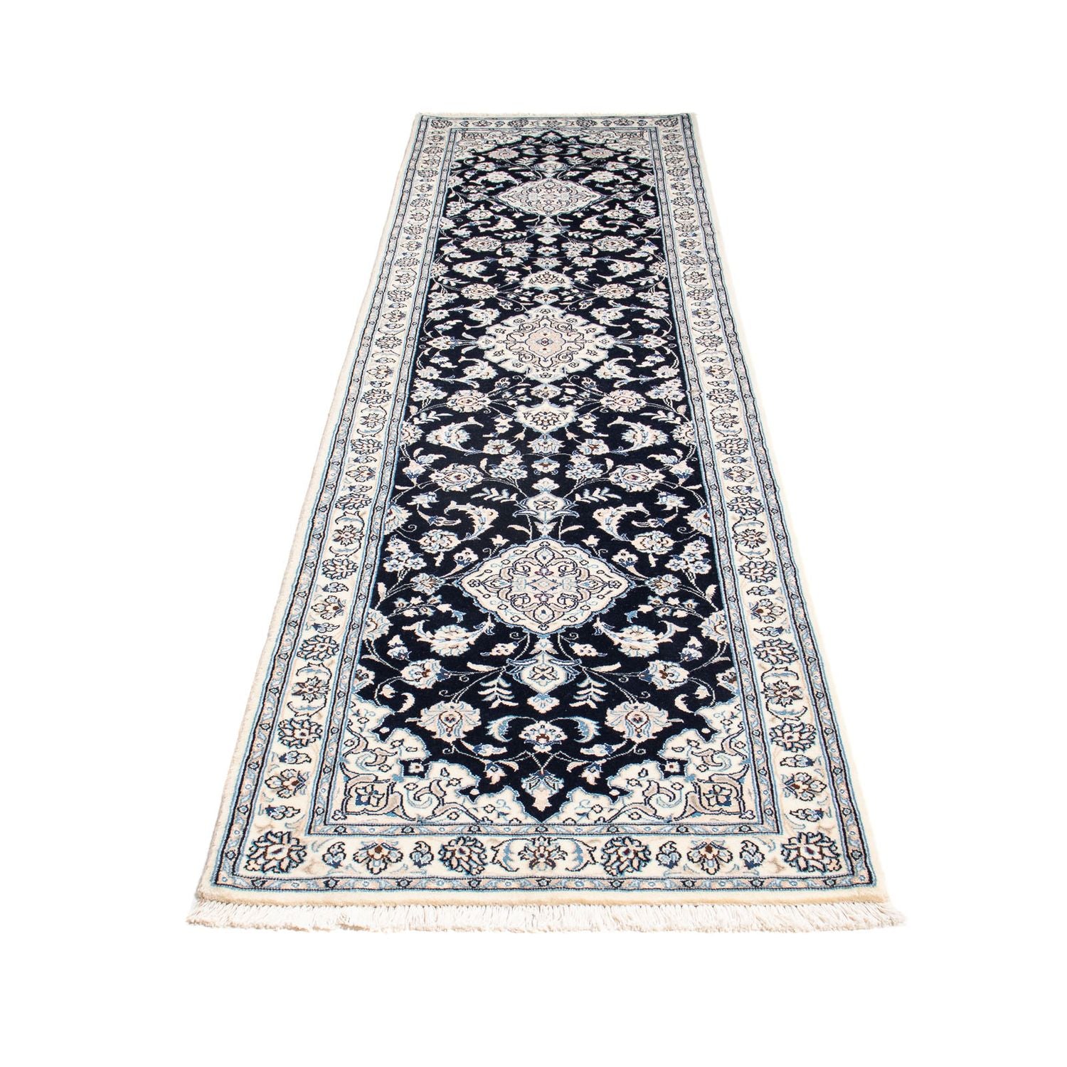 Tappeto corsia Tappeto Persero - Nain - Reale - 295 x 78 cm - blu scuro