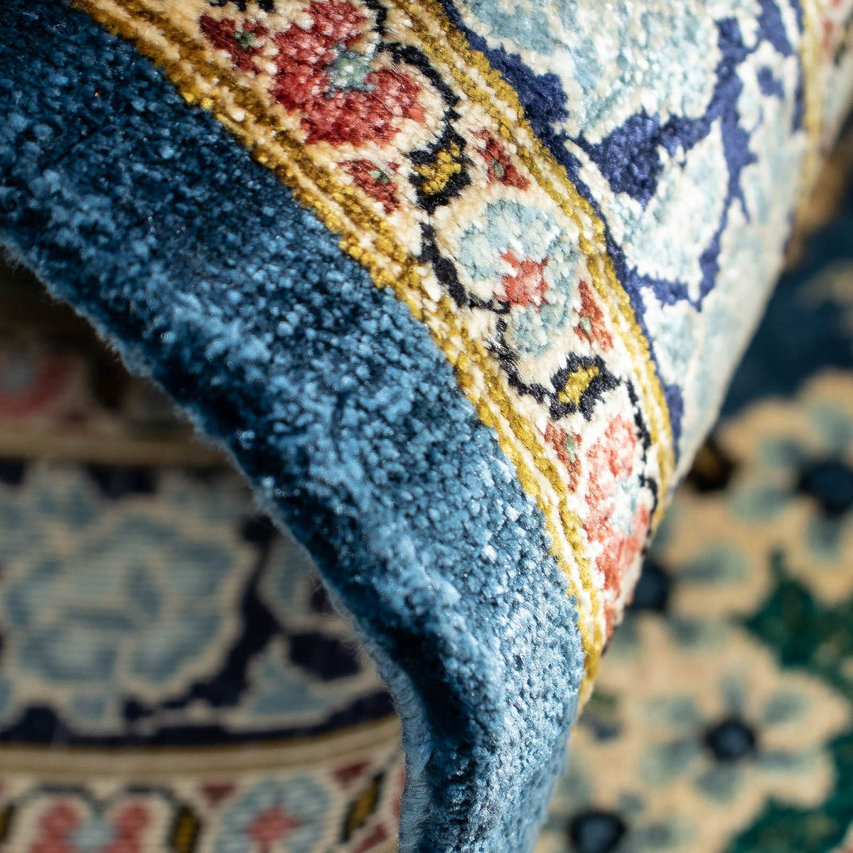 Tappeto Persero - Ghom - 86 x 58 cm - blu