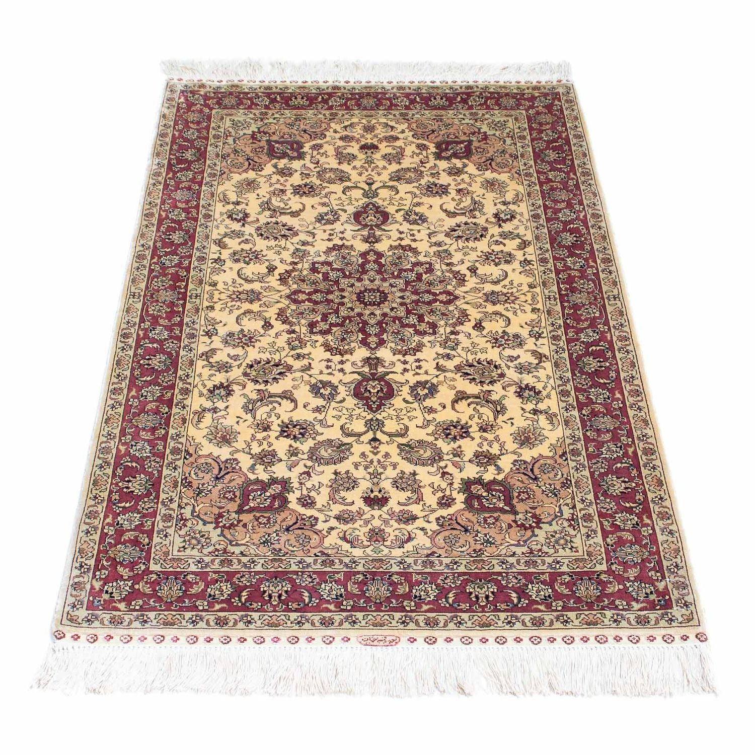 Tappeto orientale - Hereke - 122 x 69 cm - rosso scuro