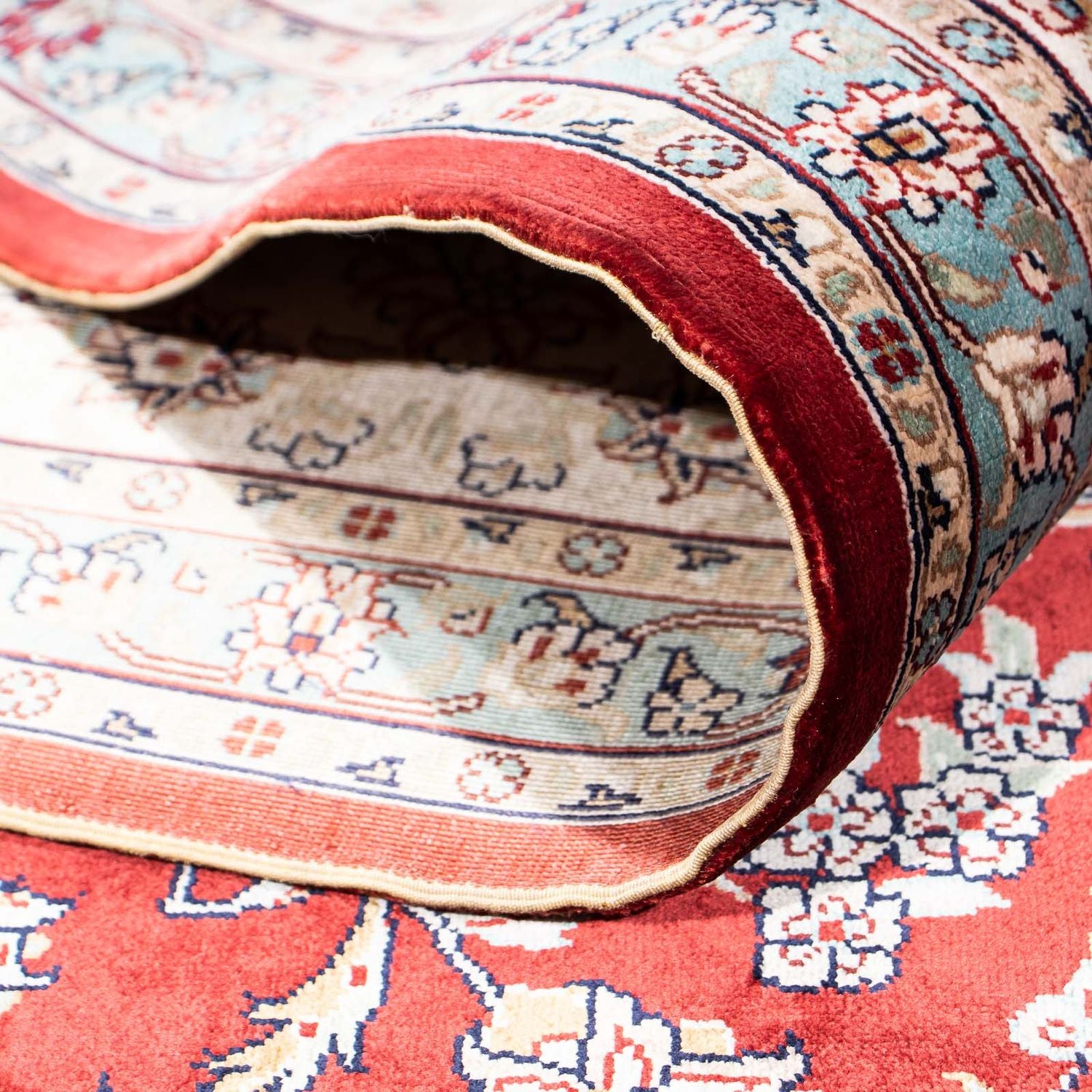 Tappeto orientale - Hereke - 246 x 170 cm - rosso scuro