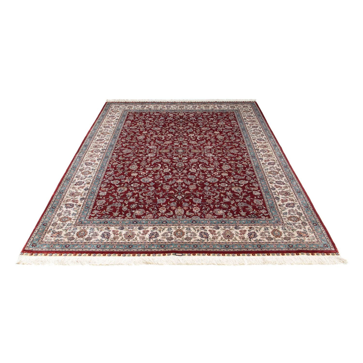 Tappeto orientale - Hereke - 246 x 170 cm - rosso scuro