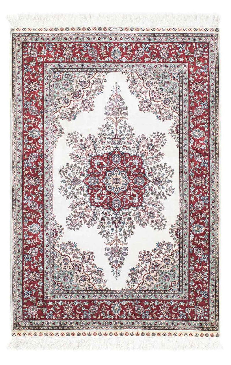 Tappeto orientale - Hereke - 137 x 91 cm - rosso scuro
