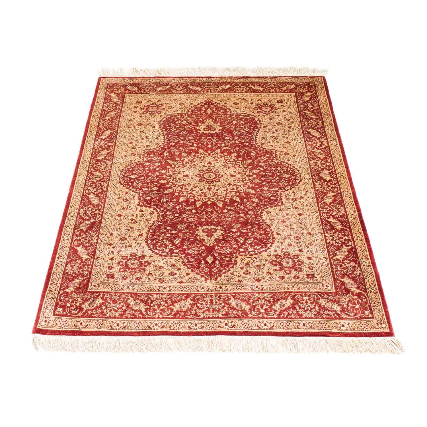 Tappeto orientale - Hereke - 122 x 69 cm - rosso scuro