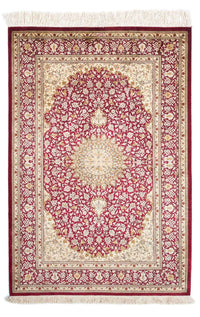 Tappeto orientale - Hereke - 122 x 76 cm - rosso scuro