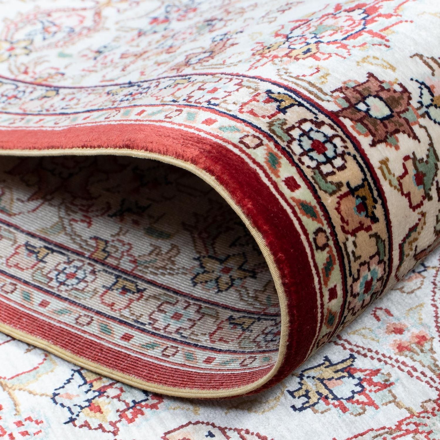 Tappeto corsia Tappeto orientale - Hereke - 368 x 78 cm - rosso scuro