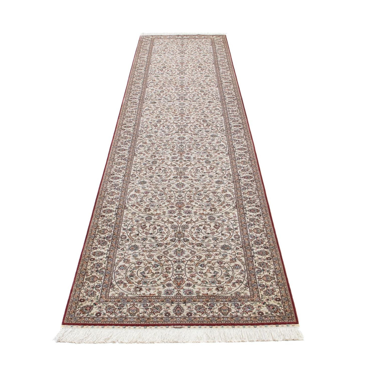 Tappeto corsia Tappeto orientale - Hereke - 368 x 78 cm - rosso scuro