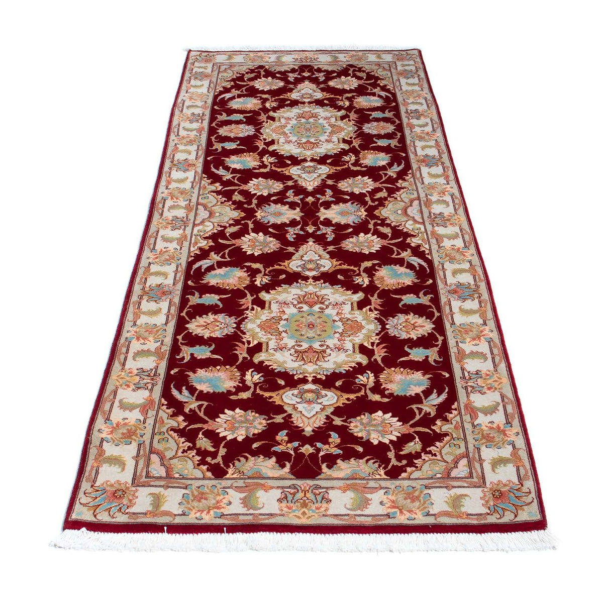 Tappeto corsia Tappeto Persero - Tabriz - 206 x 78 cm - rosso scuro