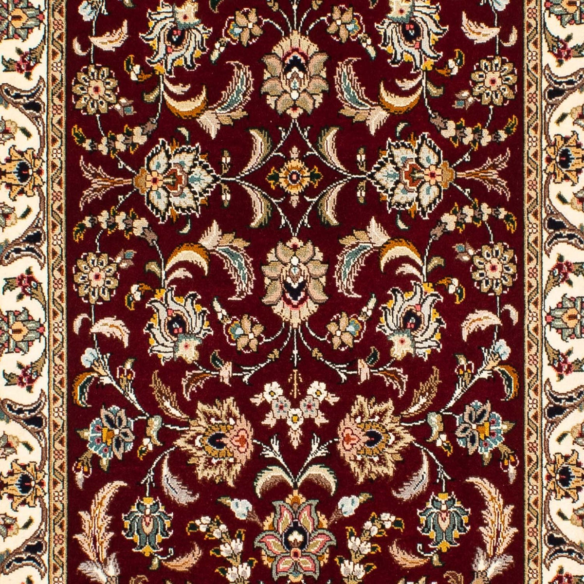 Tappeto corsia Tappeto Persero - Tabriz - Reale - 317 x 88 cm - rosso scuro