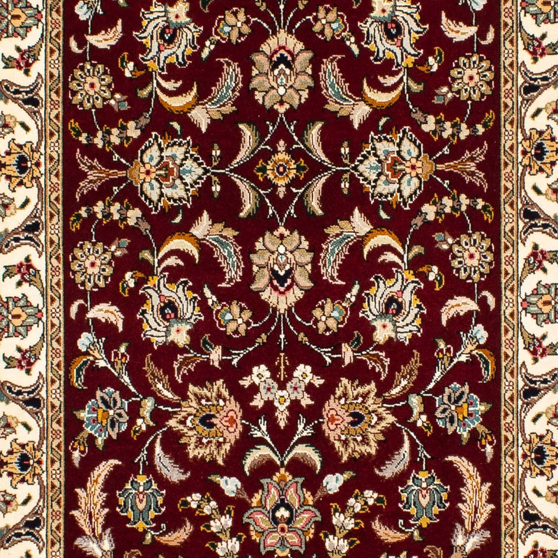 Tappeto corsia Tappeto Persero - Tabriz - Reale - 317 x 88 cm - rosso scuro
