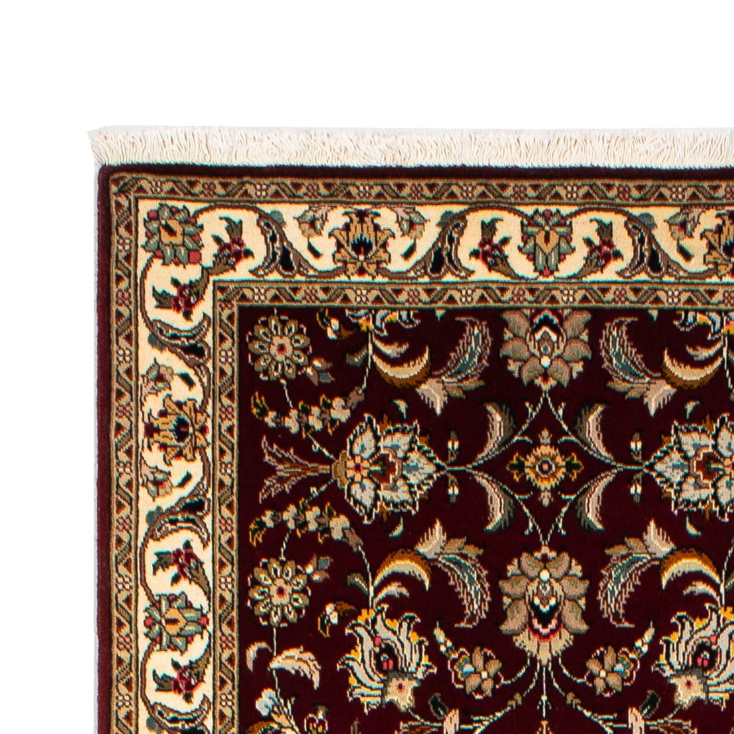 Tappeto corsia Tappeto Persero - Tabriz - Reale - 317 x 88 cm - rosso scuro