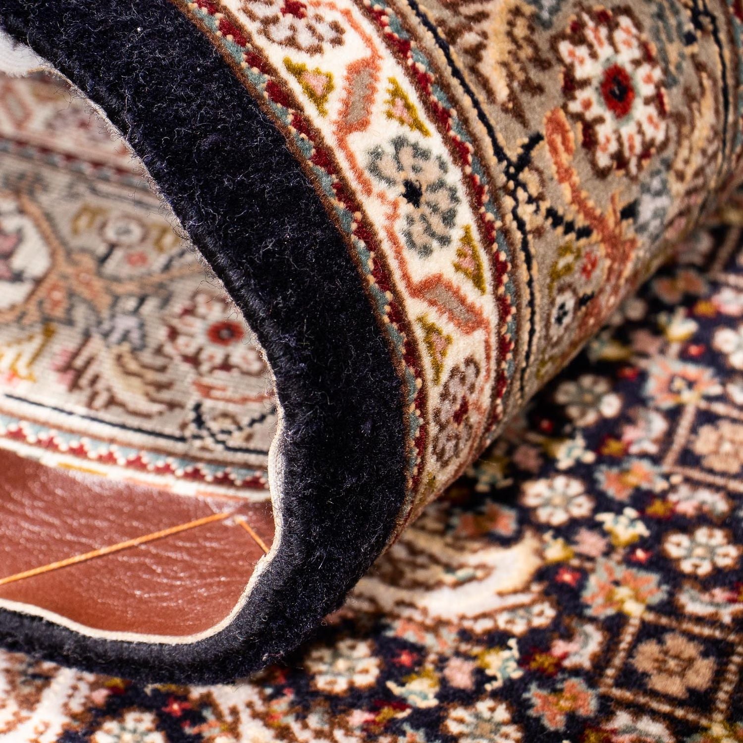 Tappeto corsia Tappeto Persero - Tabriz - 248 x 81 cm - blu scuro