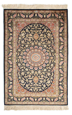Tappeto Persero - Ghom - 120 x 79 cm - blu scuro