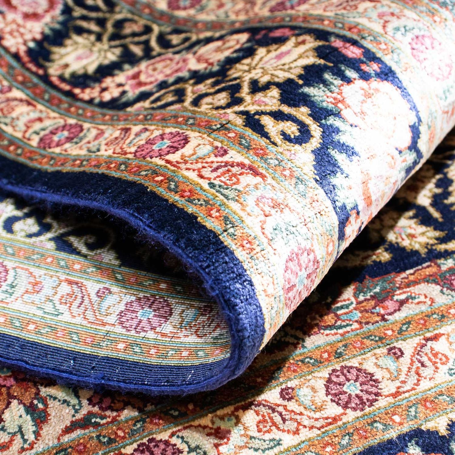 Tappeto Persero - Ghom - 120 x 79 cm - blu scuro