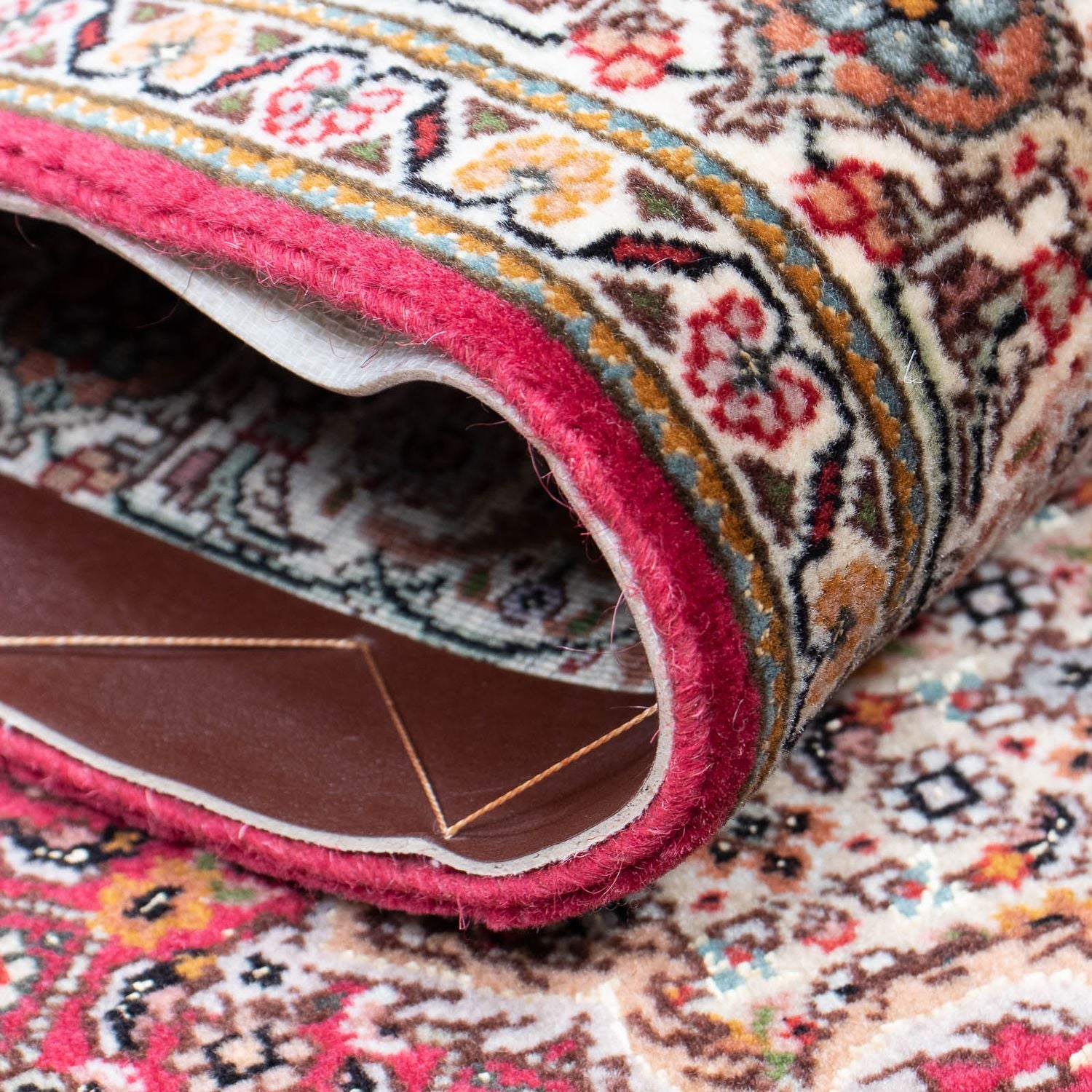 Tappeto corsia Tappeto Persero - Tabriz - 351 x 83 cm - rosso scuro