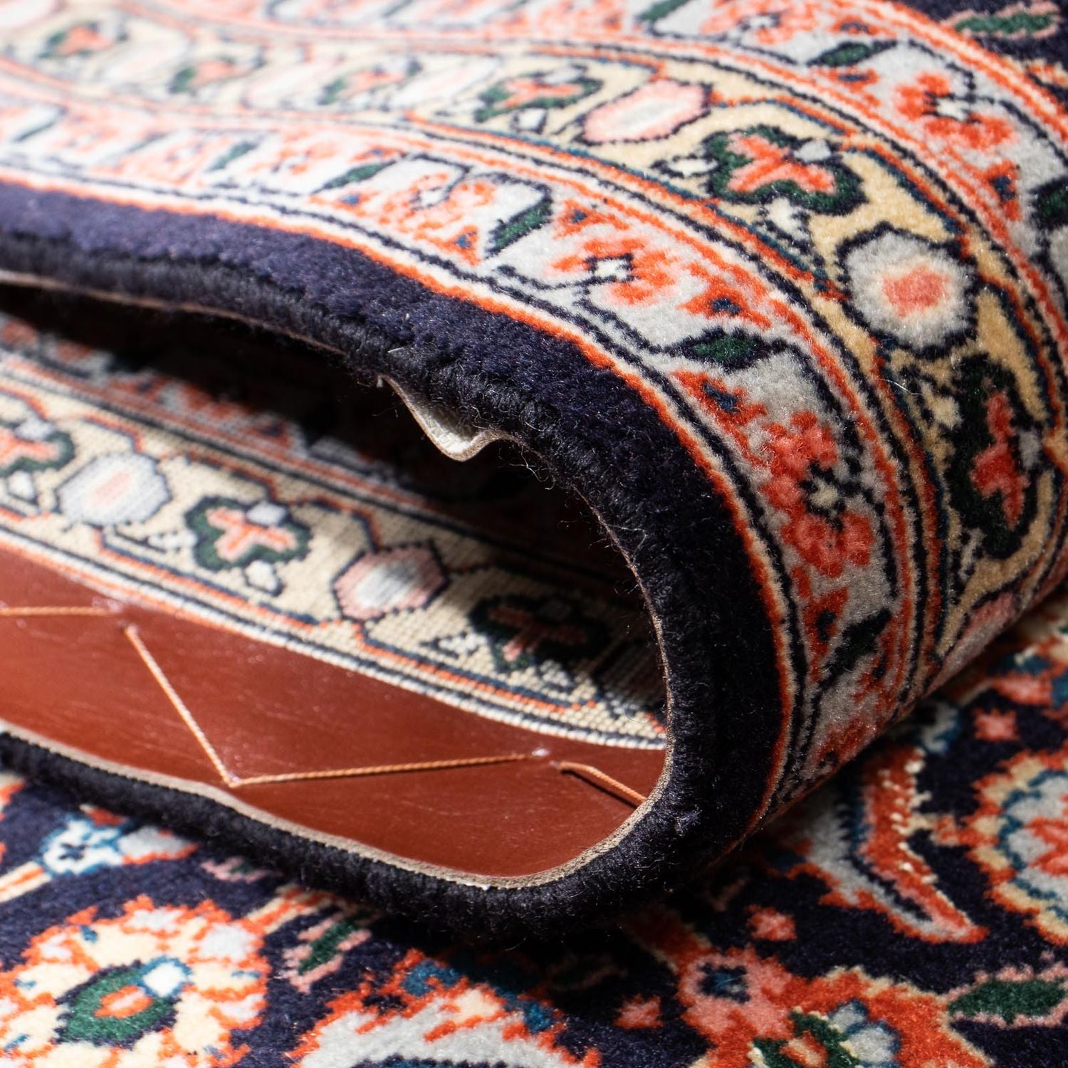 Tappeto corsia Tappeto Persero - Tabriz - 210 x 75 cm - blu scuro