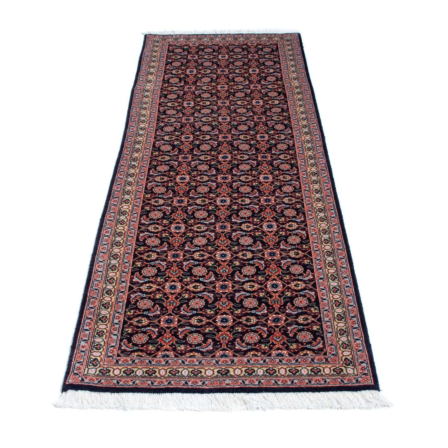 Tappeto corsia Tappeto Persero - Tabriz - 210 x 75 cm - blu scuro