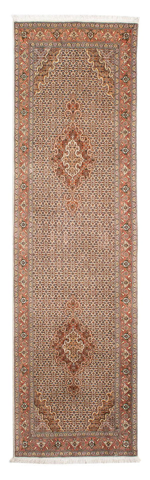 Tappeto corsia Tappeto Persero - Tabriz - 302 x 85 cm - marrone chiaro