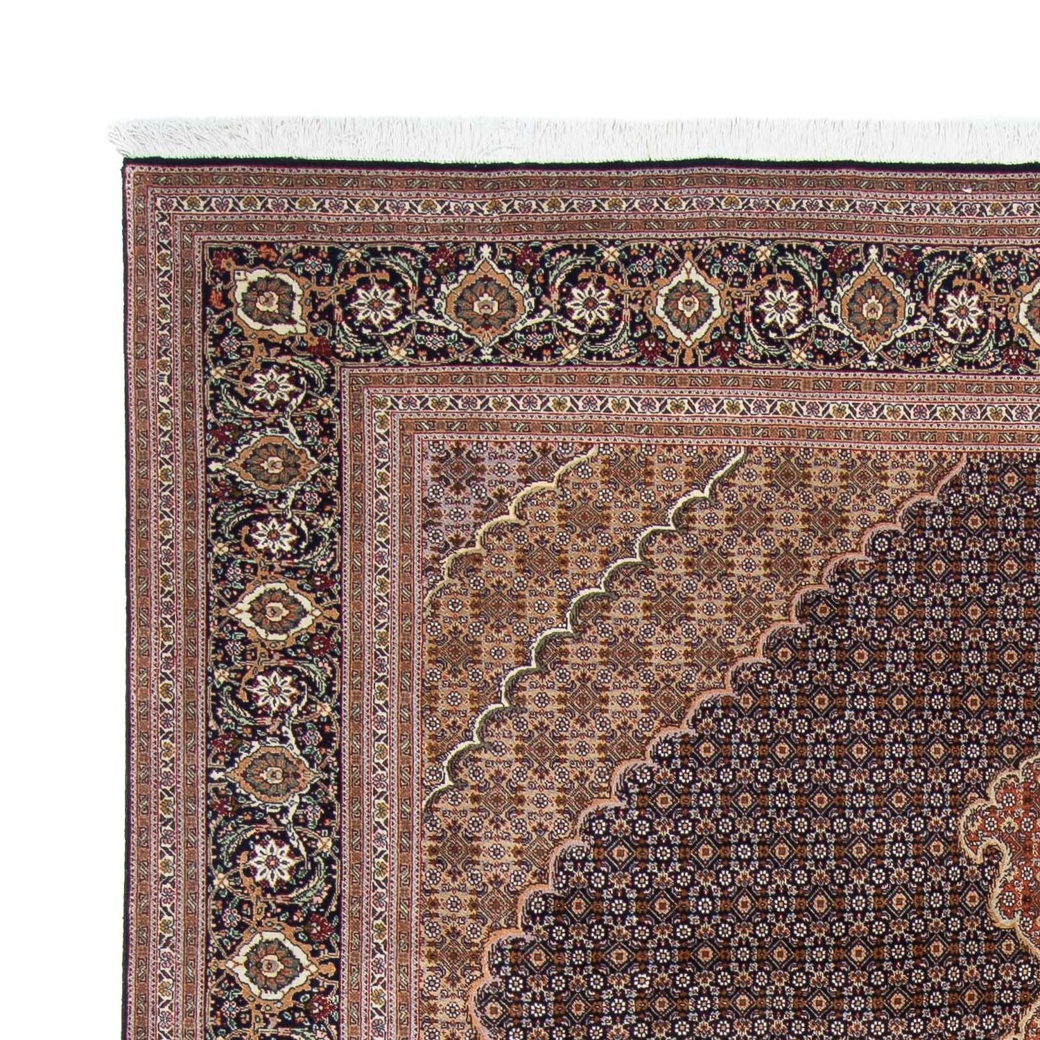 Tappeto Persero - Tabriz - 303 x 202 cm - marrone scuro