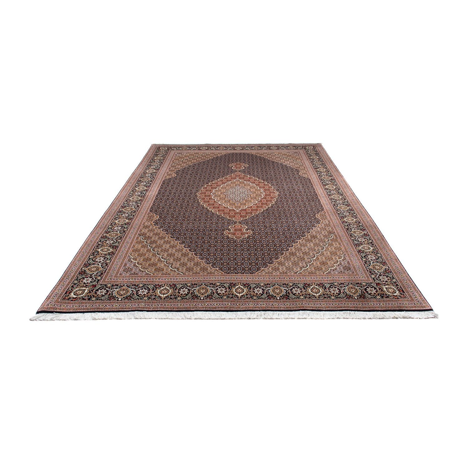 Tappeto Persero - Tabriz - 303 x 202 cm - marrone scuro