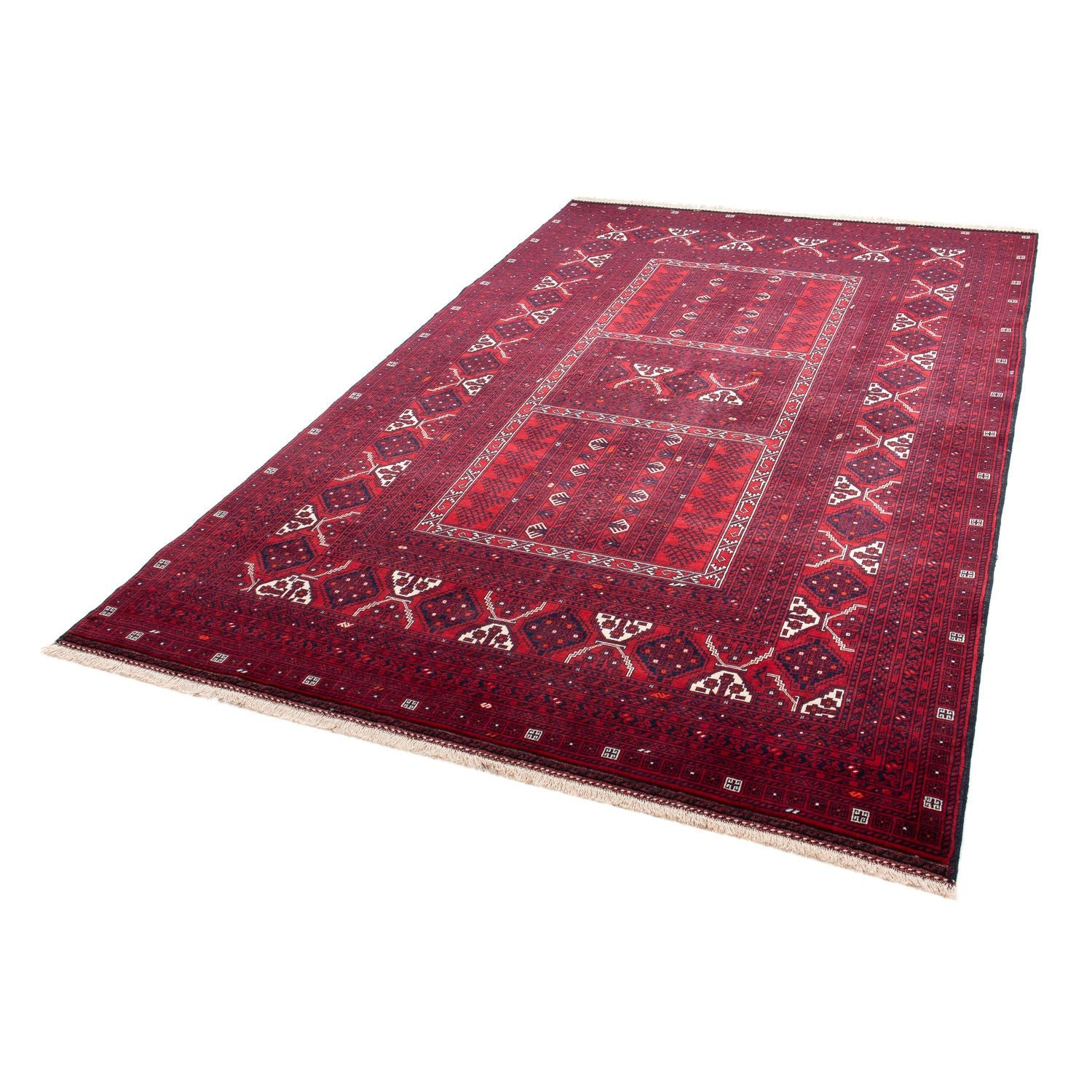 Tappeto Turkaman - 249 x 160 cm - rosso scuro