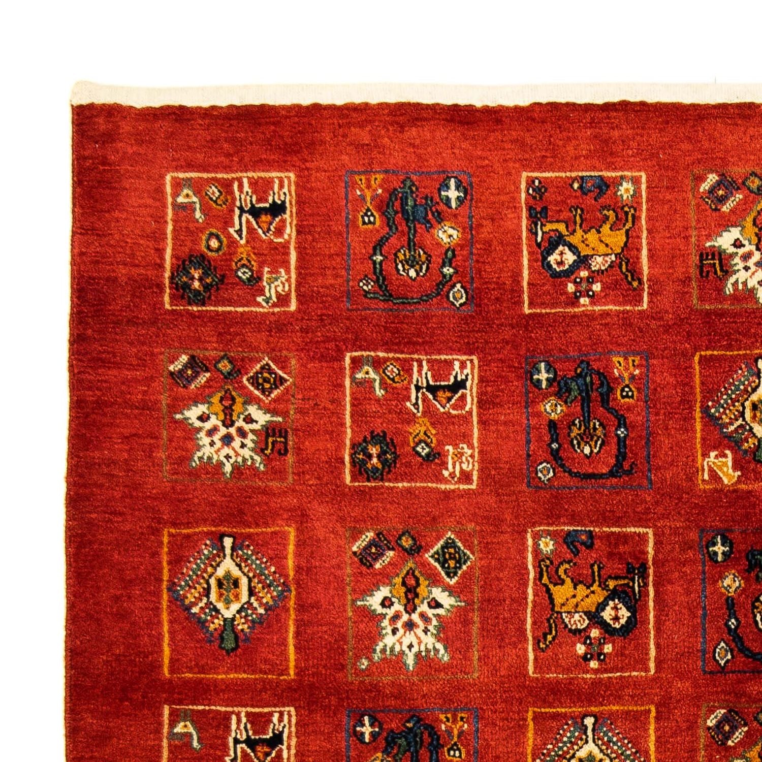 Tappeto Gabbeh - Kashkuli Persero - 214 x 145 cm - rosso scuro