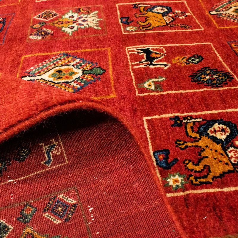 Tappeto Gabbeh - Kashkuli Persero - 214 x 145 cm - rosso scuro
