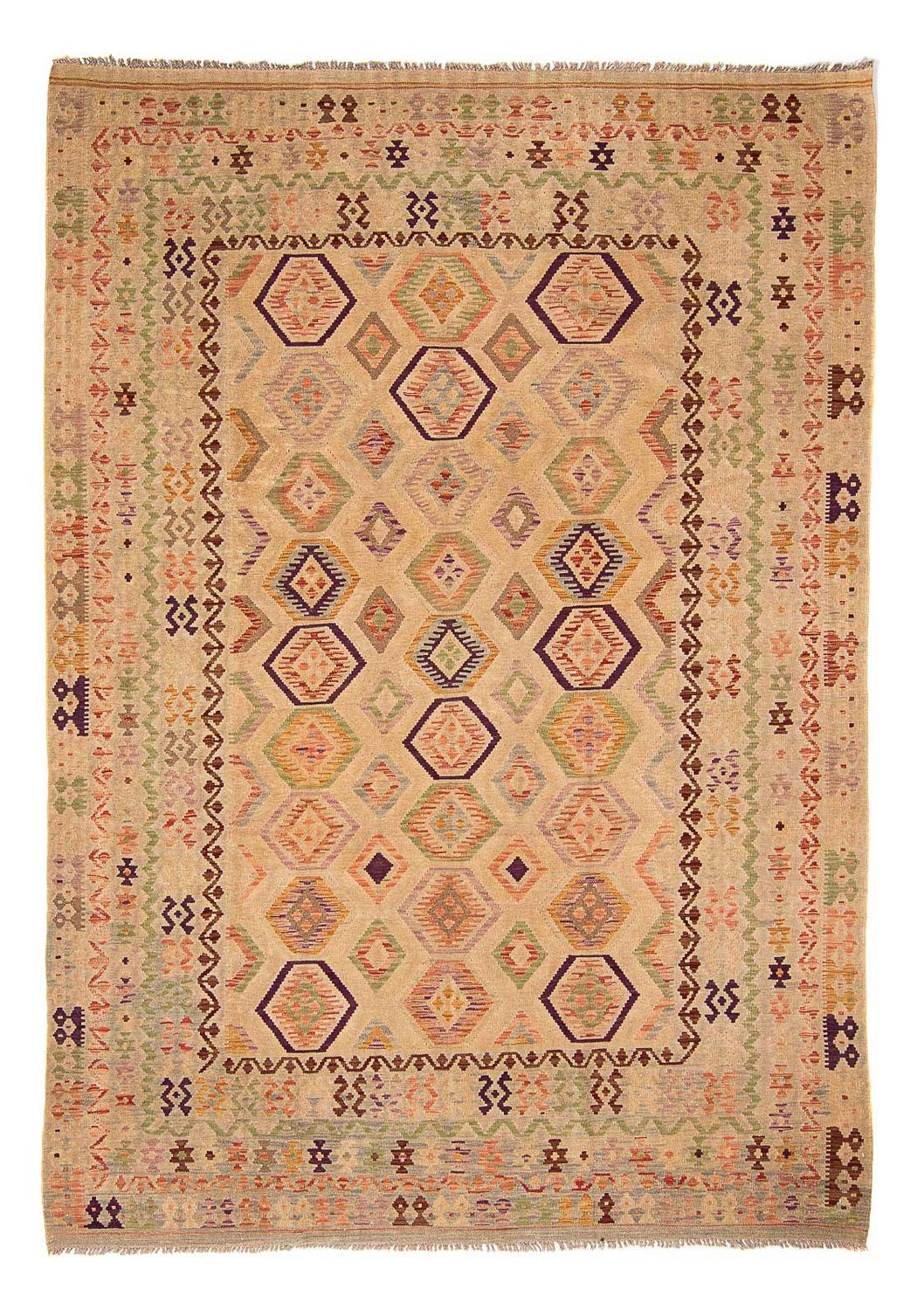 Tappeto Kelim - Splash - 290 x 200 cm - marrone chiaro