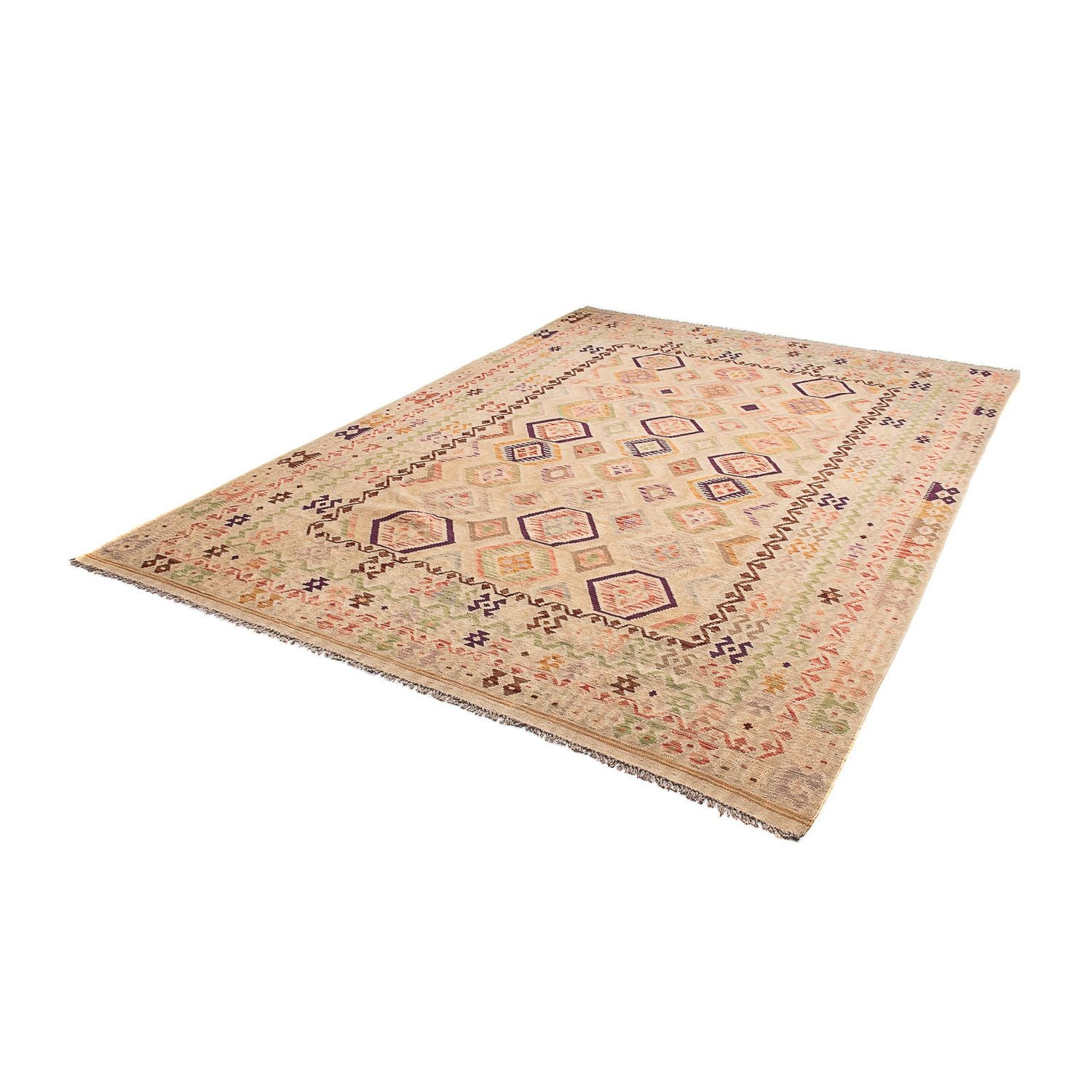 Tappeto Kelim - Splash - 290 x 200 cm - marrone chiaro