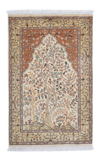 Tappeto di seta - Seta del Kashmir - 124 x 76 cm - beige